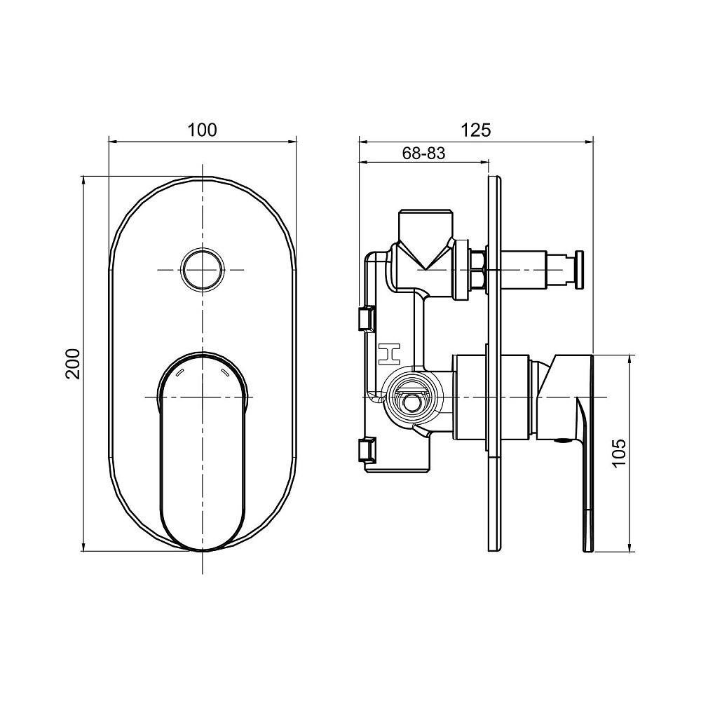 Смеситель для душа Koller Pool RA10150 Round Arc хром купить в интернет-магазине сантехники Sanbest