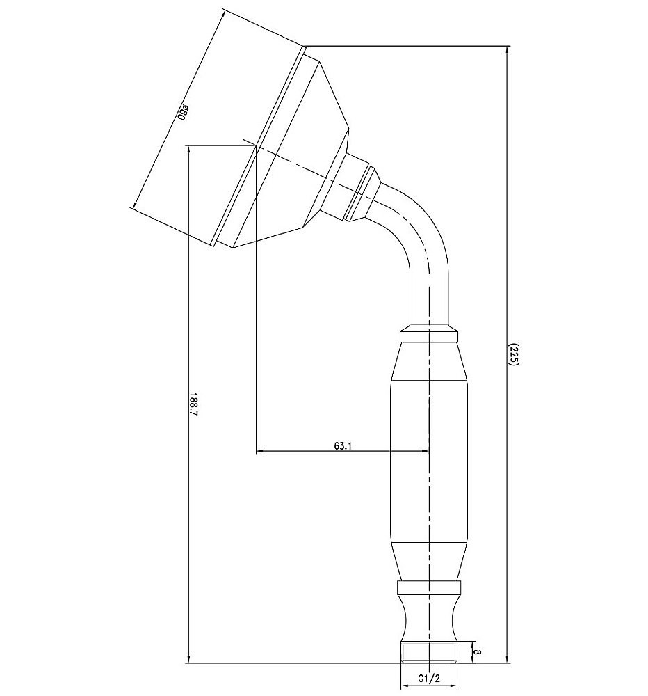 Душевая лейка Kaiser SH-155 белая/хром купить в интернет-магазине сантехники Sanbest