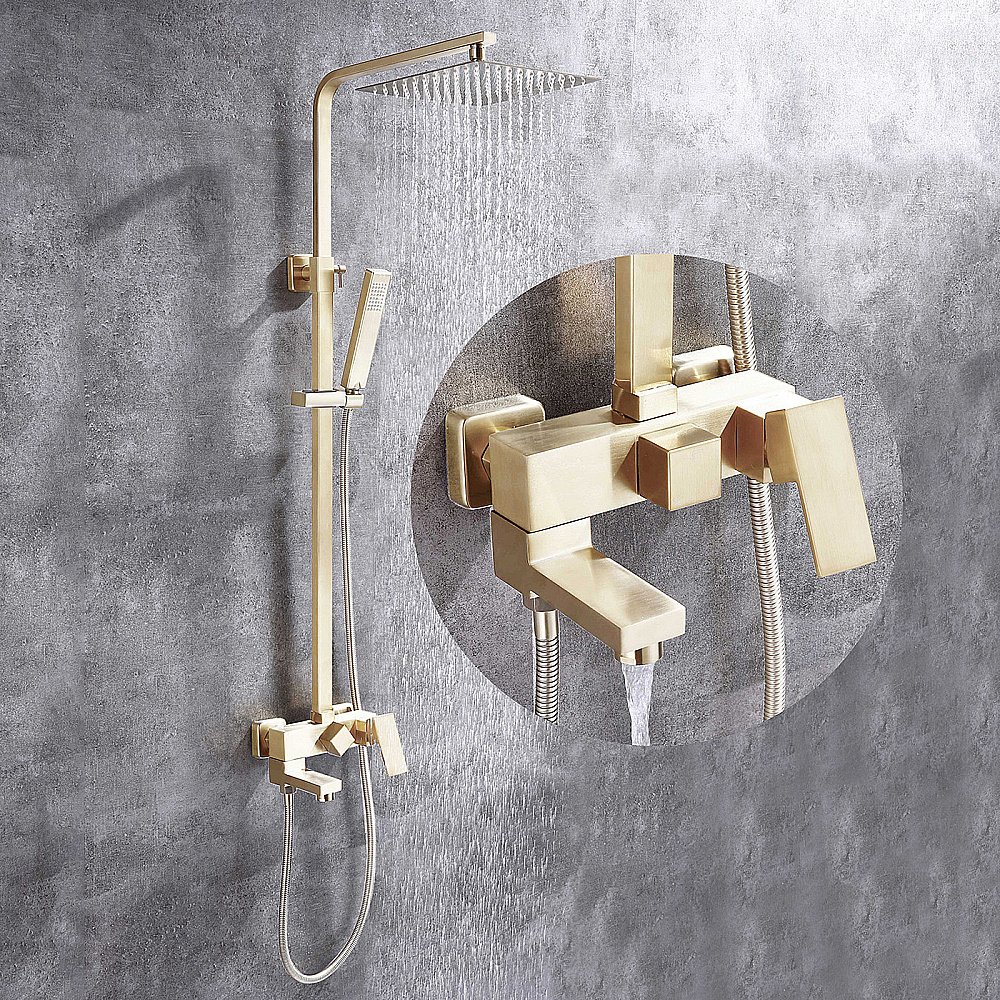 Душевая система ABBER Daheim AF8216GL золото матовое купить в интернет-магазине сантехники Sanbest