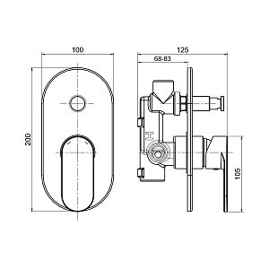 Смеситель для душа Koller Pool RA10150 Round Arc хром купить в интернет-магазине сантехники Sanbest