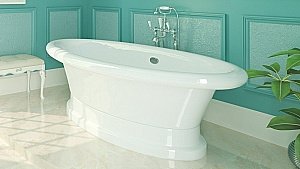 Ванна из искусственного камня Marmo Bagno Аззуро 180x90 MB-A180-90 белая купить в интернет-магазине Sanbest