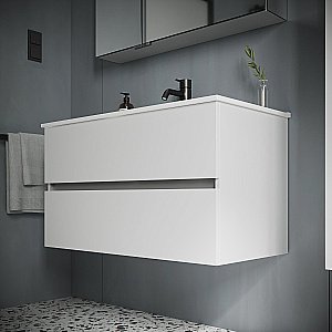 Тумба с раковиной Sancos Urban UR80W белый глянец для ванной в интернет-магазине Sanbest