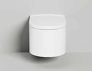 Унитаз подвесной Salini Gemelli 240121KM из искусственного камня S-Stone, безободковый, с крышкой микролифт, белый матовый купить в интернет-магазине Sanbest