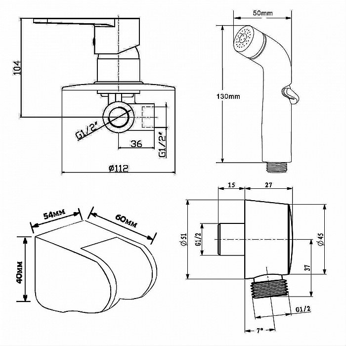 Гигиенический душ Orange Otto M22-455cr хром купить в интернет-магазине сантехники Sanbest