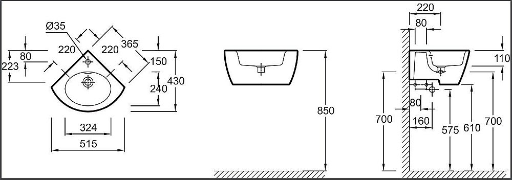 Раковина Jacob Delafon OVE 36,5 E1566-00 белая купить в интернет-магазине Sanbest