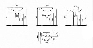 Раковина на пьедестале Vitra Norm Fit 6894B099-1776 купить в интернет-магазине Sanbest