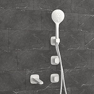 Смеситель для ванны WasserKRAFT Saale SET2865 белый матовый купить в интернет-магазине сантехники Sanbest