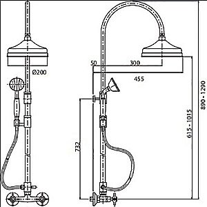 Душевая система Cezares NOSTALGIA-CD-02-M бронза/ручка бронза купить в интернет-магазине сантехники Sanbest