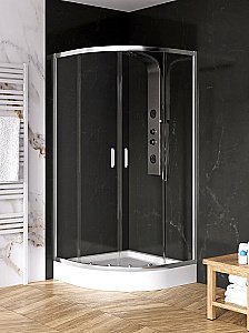 Душевой уголок NEW TRENDY SUVIA K-0514 80 x80 стекло прозрачное/профиль хром купить в интернет-магазине Sanbest