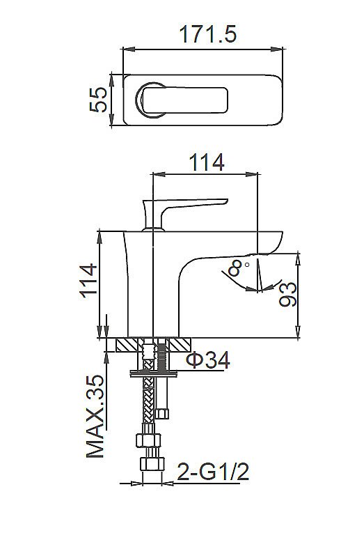 Смеситель для раковины WONZON & WOGHAND SHARK, Хром (WW-481101-CR) купить в интернет-магазине сантехники Sanbest