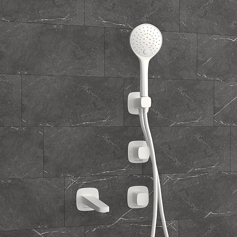 Смеситель для ванны WasserKRAFT Saale SET2865 белый матовый купить в интернет-магазине сантехники Sanbest