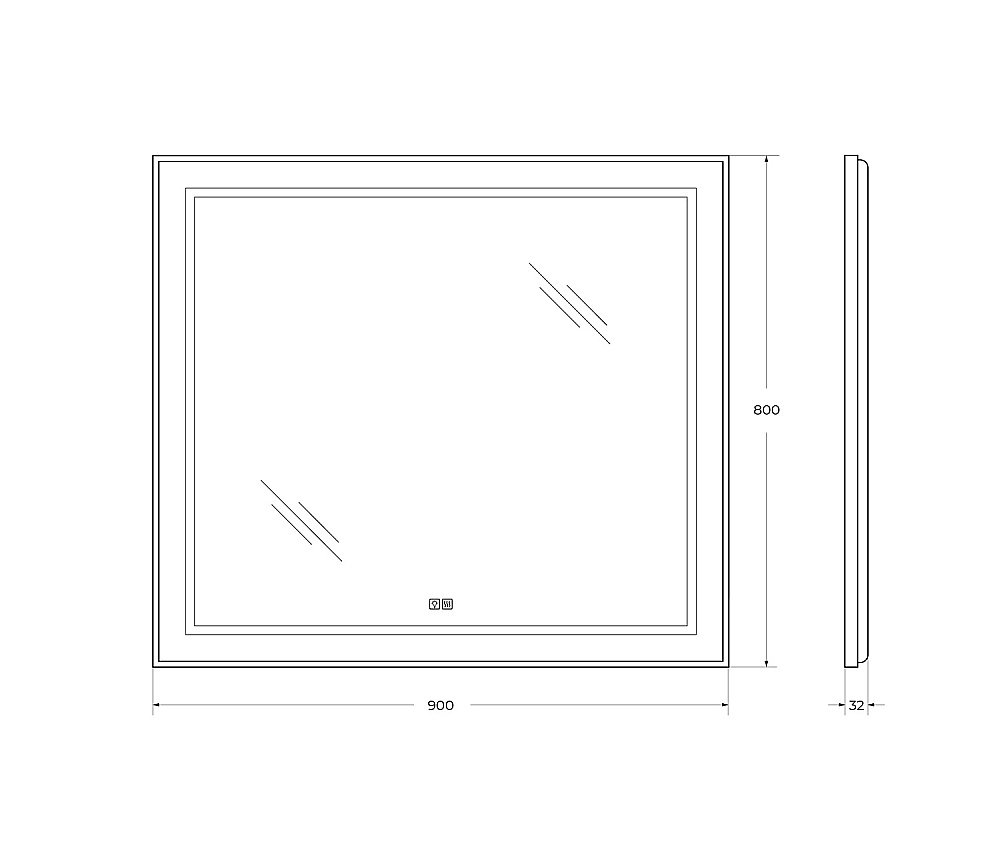 Зеркало BelBagno Kraft 90х80 SPC-KRAFT-TCH-WARM сатин в ванную от интернет-магазине сантехники Sanbest