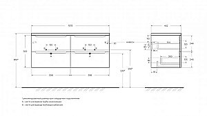 Тумба с раковиной BelBagno ETNA-1200-4C-SO-2-RW Rovere Moro для ванной в интернет-магазине Sanbest