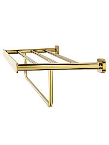 Полотенцедержатель с полкой WONZON & WOGHAND FIRST, Глянцевое золото (WW-8481-LG) купить в интернет-магазине сантехники Sanbest