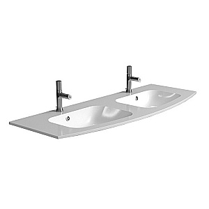 Раковина стеклянная Jacob Delafon Nona EB1887RU-DE1 140 двойная, матовая белая купить в интернет-магазине Sanbest