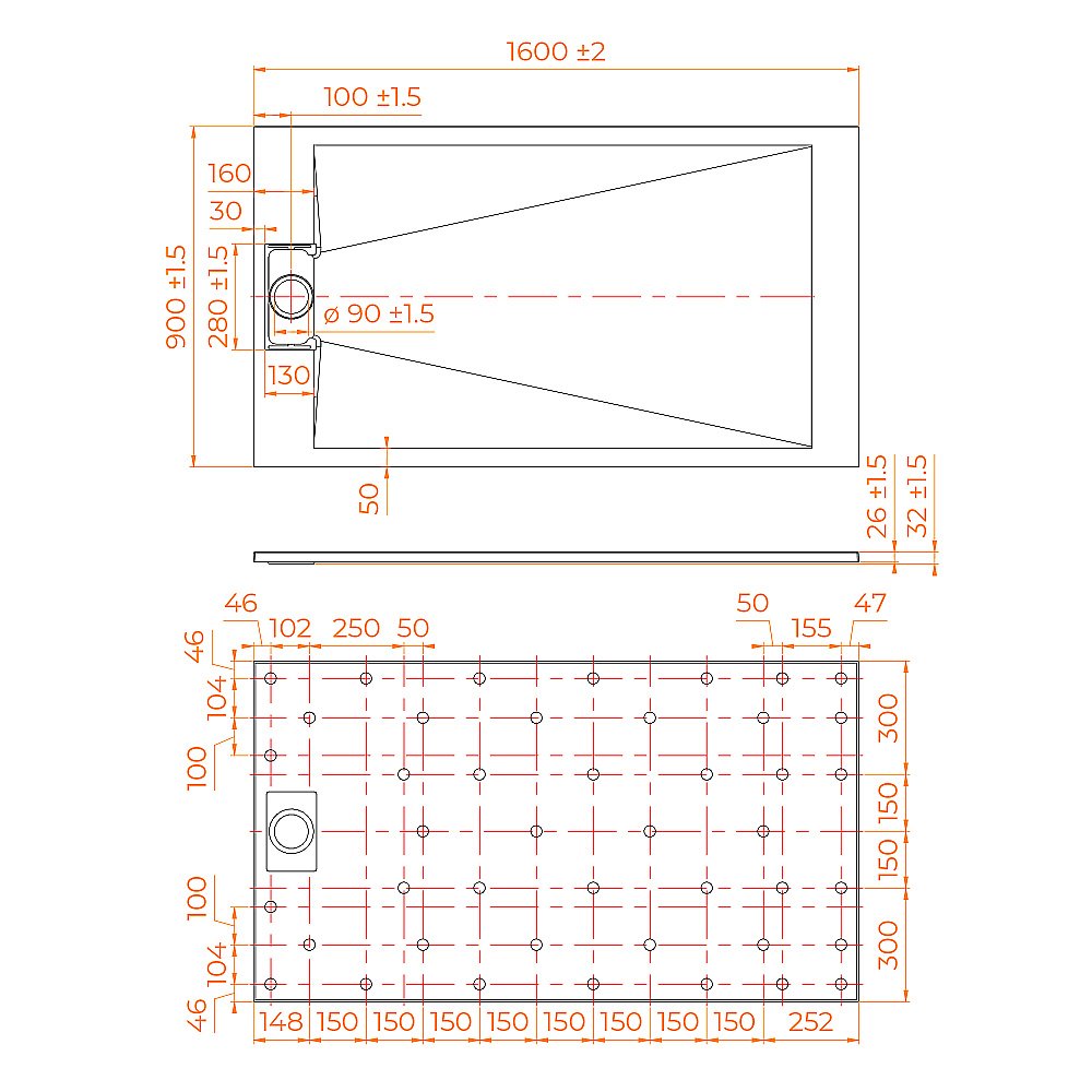 Душевой поддон RGW TUS-W 553702916-01 90x160 белый купить в интернет-магазине Sanbest