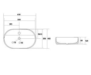 Раковина накладная ABBER Bequem AC2113 белая купить в интернет-магазине Sanbest