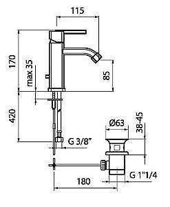 Смеситель для раковины Webert Azeta AZ830102015 купить в интернет-магазине сантехники Sanbest