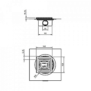 Душевой трап боковой Berges Zentrum Uno 10х10 090371 матовый хром купить в интернет-магазине Sanbest