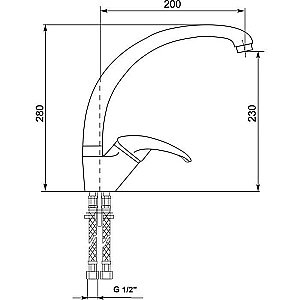 Смеситель для кухни 40к MIXLINE ML-GS01 (343) антрацит купить в интернет-магазине сантехники Sanbest