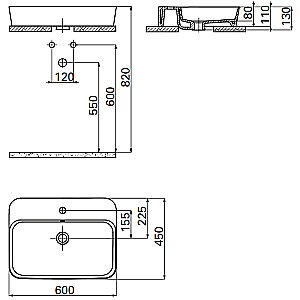 Раковина Creavit Loop 60 LP061-00CB00E-0000 белая купить в интернет-магазине Sanbest
