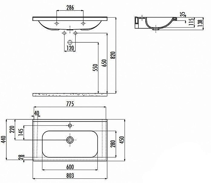 Раковина Creavit Ideal 60 ID060.00000 белая купить в интернет-магазине Sanbest