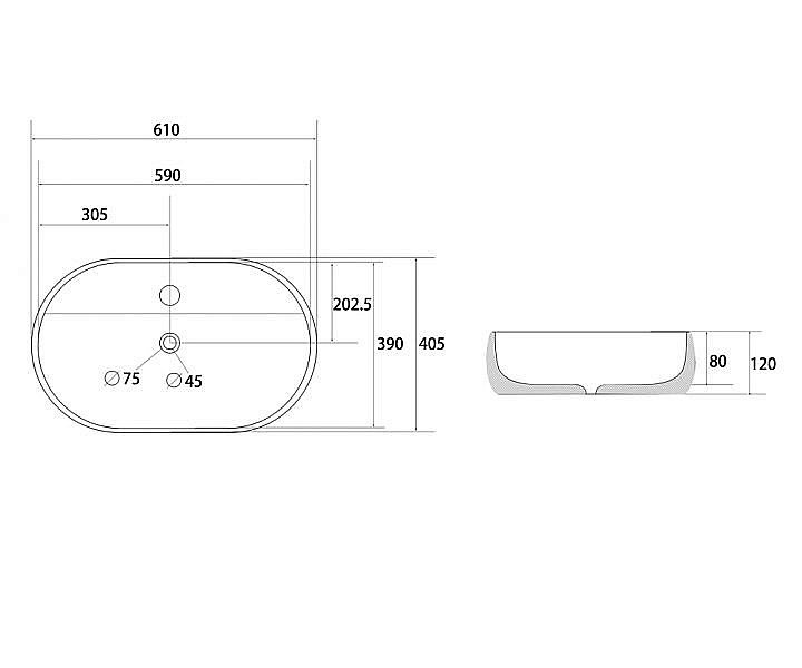 Раковина накладная ABBER Bequem AC2113 белая купить в интернет-магазине Sanbest