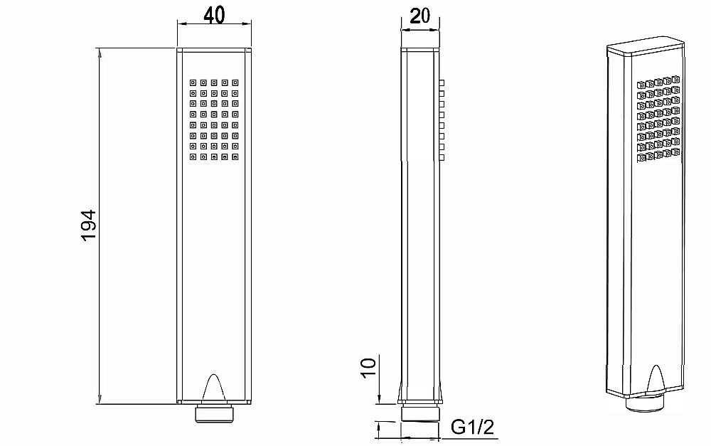 Душевая лейка Allen Brau Infinity 5.21022-31 черная матовая купить в интернет-магазине сантехники Sanbest