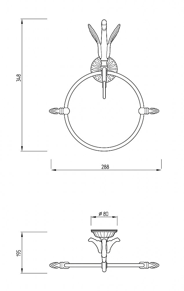 Полотенцедержатель-кольцо Migliore LUXOR 26122 золото купить в интернет-магазине сантехники Sanbest