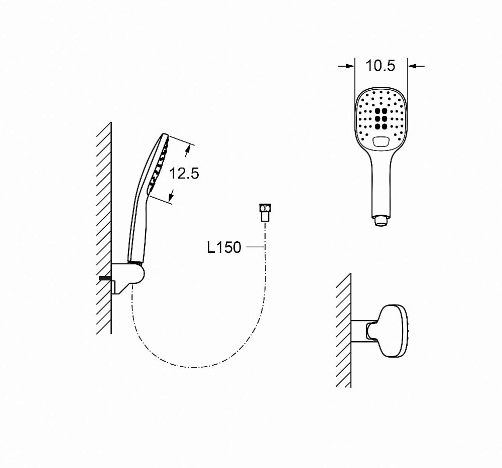 Душевая лейка с шлангом Laguraty 2127 купить в интернет-магазине сантехники Sanbest