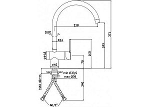 Смеситель для кухни Paffoni Ringo RIN180NO купить в интернет-магазине сантехники Sanbest