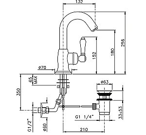 Смеситель для раковины Nicolazzi Petit Mont Blanc 3454CR76C хром купить в интернет-магазине сантехники Sanbest