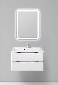 Тумба с раковиной Belbagno MARINO 90 2C-SO/BB900/450-LV-MR-PR Bianco Lucido для ванной в интернет-магазине Sanbest