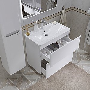 Тумба с раковиной напольная Grossman АДЕЛЬ-НОРМА 80 белая для ванной в интернет-магазине Sanbest