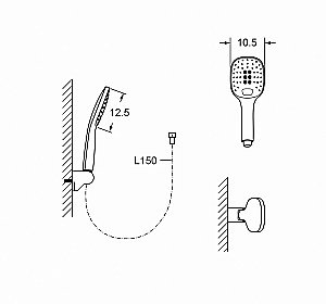 Душевая лейка с шлангом Laguraty 2127 купить в интернет-магазине сантехники Sanbest