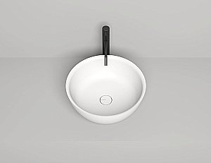 Раковина накладная Salini ALDA 02 1102110G 42.5 из искусственного камня S-Sense, белая глянцевая купить в интернет-магазине Sanbest