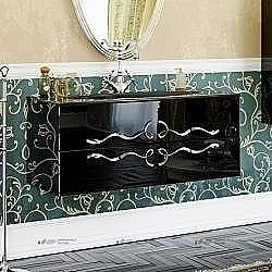 Тумба под раковину Clarberg Due amanti 100 черная декор хром купить в интернет-магазине сантехники Sanbest