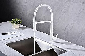 Смеситель для кухни Paulmark Halt Ha214021-WH белый матовый купить в интернет-магазине сантехники Sanbest