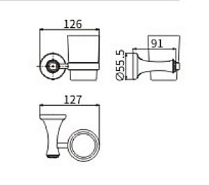 Стакан для зубных щеток CeramaLux Valencia 88502G золото купить в интернет-магазине сантехники Sanbest
