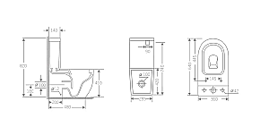 Унитаз напольный River MICHIGAN 640 WT 10000013714 белый, безободковый, с бачком, с крышкой микролифт, слив торнадо купить в интернет-магазине Sanbest