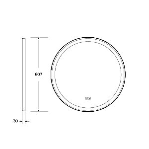 Зеркало с LED подстветкой Cezares CADRO CZR-SPC-LED-TCH-WARM 60x60 черный в ванную от интернет-магазине сантехники Sanbest