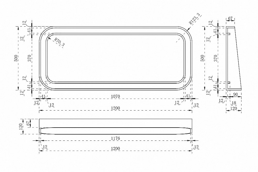 Зеркало с подсветкой Abber KRISTALL AT6702Rubin 120x50 красное в ванную от интернет-магазине сантехники Sanbest