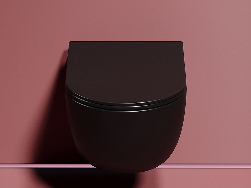 Унитаз подвесной Ceramica Nova Modena CN6063MB безободковый, с крышкой микролифт, черный матовый купить в интернет-магазине Sanbest