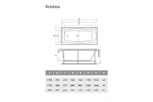 Ванна акриловая Relisan Kristina Гл000025600 170х90 купить в интернет-магазине Sanbest