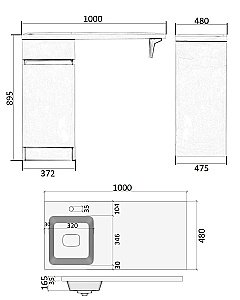 Тумба с раковиной Orange Sistema STK-40TUW 40 для ванной в интернет-магазине Sanbest