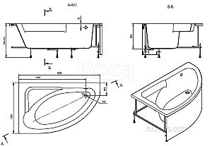 Ванна Roca Welna 160x100 купить в интернет-магазине Sanbest