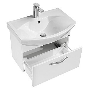 Тумба с раковиной Акватон Ария/Смайл 65 белая глянцевая для ванной в интернет-магазине Sanbest