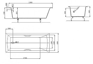 Ванна чугунная OWL 1975 Konung OWLIB191115 180x80 белая купить в интернет-магазине Sanbest