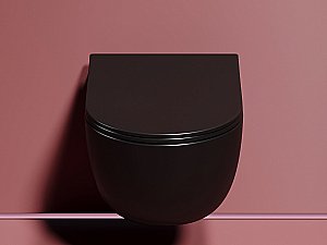 Унитаз подвесной Ceramica Nova Modena CN6063MB безободковый, с крышкой микролифт, черный матовый купить в интернет-магазине Sanbest