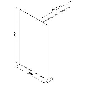 Душевое ограждение AM.PM Func W84WI 120 W84WI-120-F1-BTE стекло прозрачное/профиль черный купить в интернет-магазине Sanbest